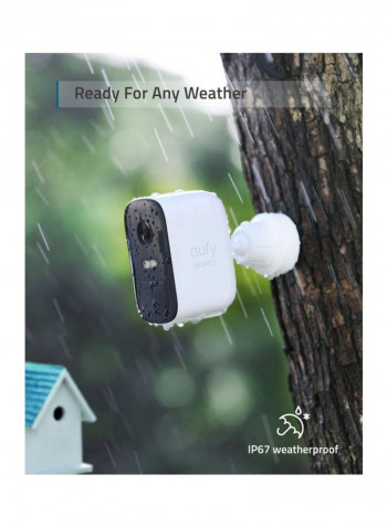 Security Cam 2C, 180 Day, 2Kit With Home Base White/Grey