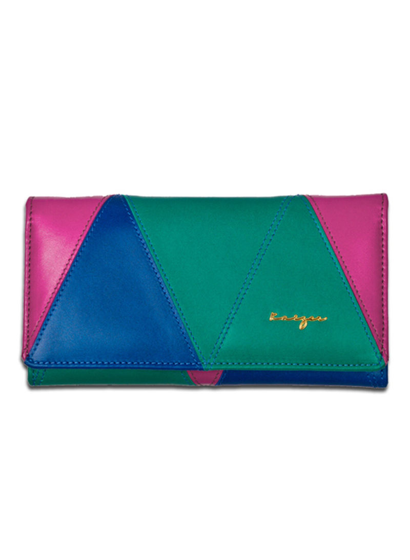 Allure Leather Wallet Pink/Green/Blue
