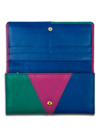 Allure Leather Wallet Pink/Green/Blue