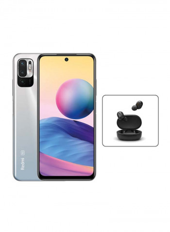 Redmi Note 10 5G Dual SIM Chrome Silver 4GB RAM 128GB With Mi True Wireless Earbuds Basic 2 - Global Version