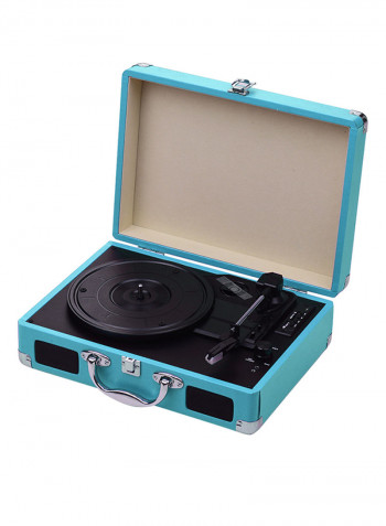 Portable Turntable Suitcase Style Record Player With Stereo Speaker CDP1011 Blue/Black