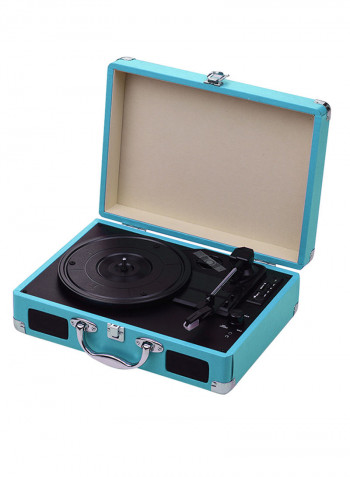 Portable Turntable Suitcase Style Record Player With Stereo Speaker CDP1012 Blue/Black
