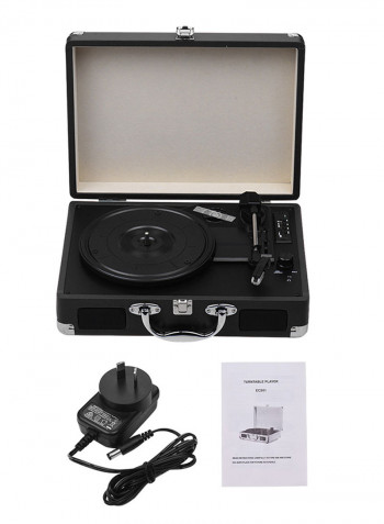 Portable Turntable Suitcase Style Record Player With Stereo Speaker CDP1016 Black
