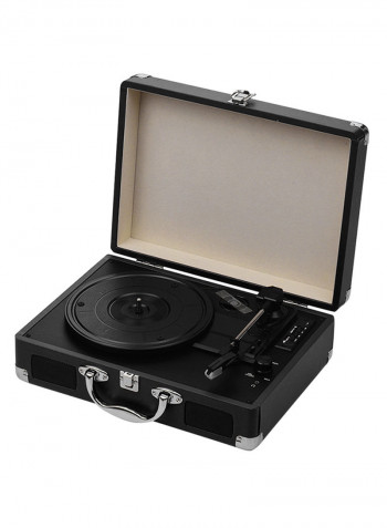 Portable Turntable Suitcase Style Record Player With Stereo Speaker CDP1016 Black