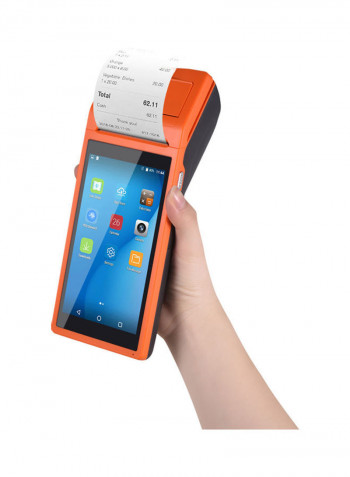 Smart POS Terminal Wireless Portable Printer Orange/Black