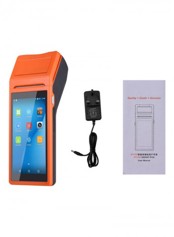 Smart POS Terminal Wireless Portable Printer Orange/Black