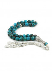 Turquoise Prayer Beads with Sterling Silver Components
