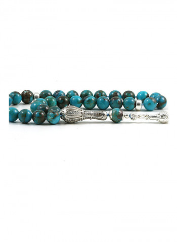 Turquoise Prayer Beads with Sterling Silver Components