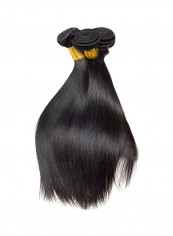 3-Bundles Unprocessed Human 8A Hair Extensions Black 16inch