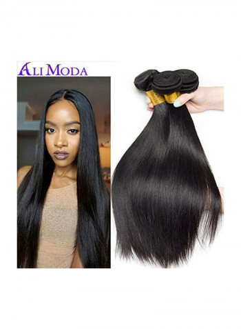 3-Bundles Unprocessed Human 8A Hair Extensions Black 16inch