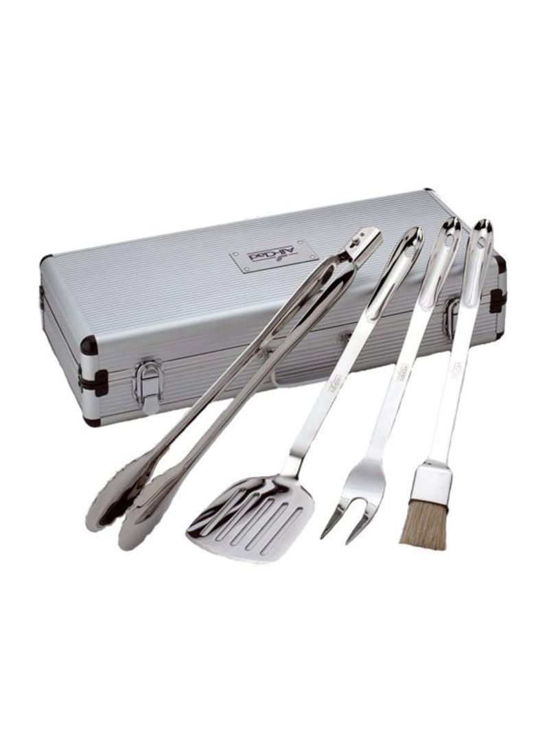 5-Piece Stainless Steel BBQ Tool Cookware Set Silver