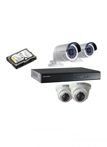 6-Channel Turbo HD DVR 1280x720P Surveillance Kit IP Camera-Day/Night vision Outdoor Bullet and Dome
