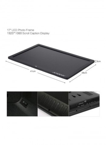 Digital Photo Frame 17inch Black