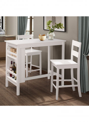 3-Piece Toledo Bar Set White 108x60x90.8cm