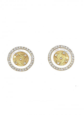 18 Karat Gold Exquisite Design Stud Earrings Gold