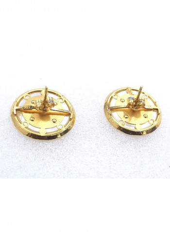 18 Karat Gold Exquisite Design Stud Earrings Gold