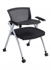 Office Conference Chair with Tablet White/Black