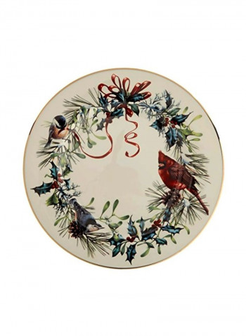 6-Piece Salad Plates Beige/Red/Blue 8inch