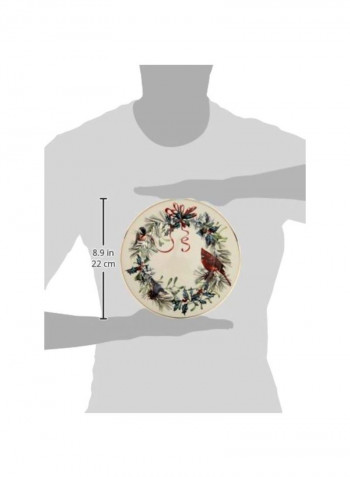 6-Piece Salad Plates Beige/Red/Blue 8inch
