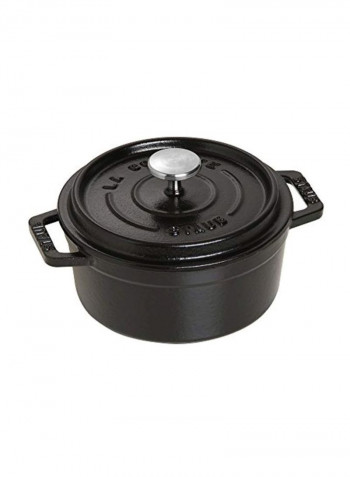 Cast Iron Round Cocotte Black 6.3x4.72x3.43inch