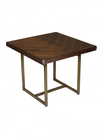 Bruno End Table Brown/Gold 60x60x60cm
