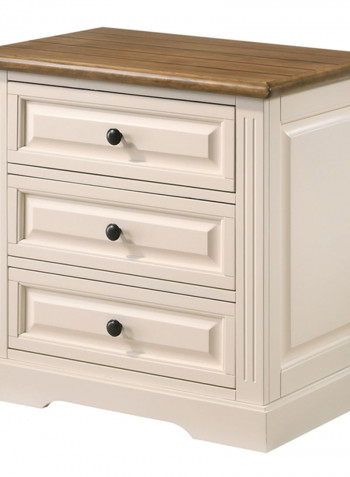 Georgia 3-Drawer Night Stand White 66 x 43 x 67centimeter