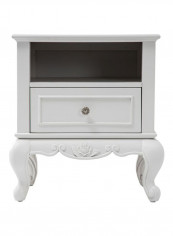 Louis Beautiful Nightstand Antique White/Black 58x46x86cm
