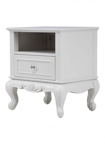 Louis Beautiful Nightstand Antique White/Black 58x46x86cm