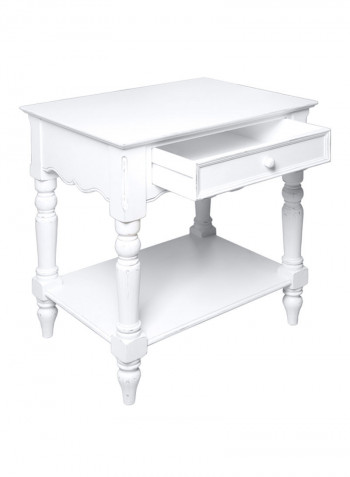 Romance Bedside Table White 64x71x48centimeter