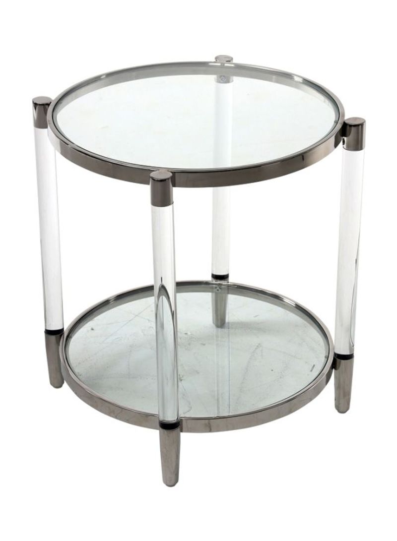 Darren End Table Clear/Silver 54x64x54centimeter