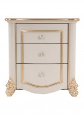 Farida Wooden Night Stand Beige/Gold 71x45x77cm reviews Farida Wooden Night Stand Beige/Gold 71x45x77cm