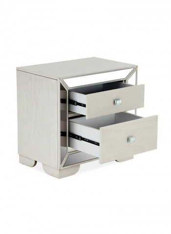Juliette Nightstand White/Silver 66x43x64cm