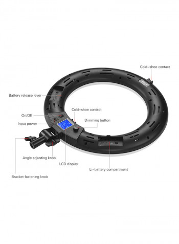 LED Ring Video Fill Light With Remote Control VL-600B Black/White