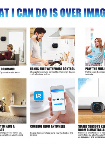 Wi-Fi Smart Thermostat For Multi-Stage Heat Pump Black 17.70 x 9 x 14.30cm