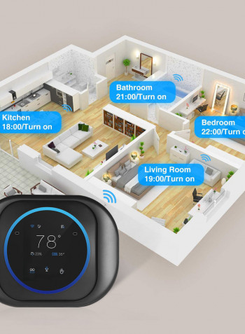 Wi-Fi Smart Thermostat For Multi-Stage Heat Pump Black 17.70 x 9 x 14.30cm