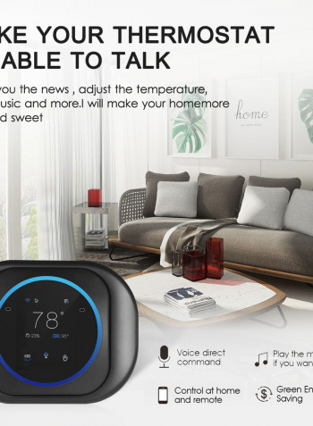 Wi-Fi Smart Thermostat For Multi-Stage Heat Pump Black 17.70 x 9 x 14.30cm