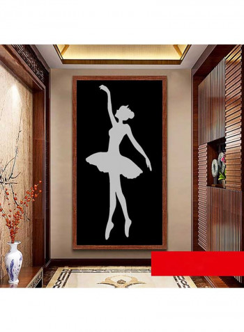 Elegant Ballet Dancer Design Acrylic Wall Sticker Grey