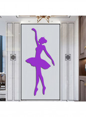 Simple Elegant Ballet Dancer Design Wall Art Sticker Purple 60x90cm