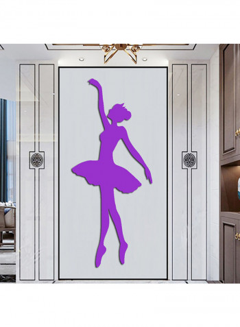 Simple Elegant Ballet Dancer Design Wall Art Sticker Purple 60x90cm