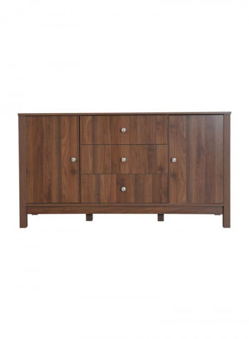 2-Door Sideboard With 3-Drawers Brown 45x88x160centimeter