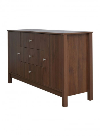 2-Door Sideboard With 3-Drawers Brown 45x88x160centimeter