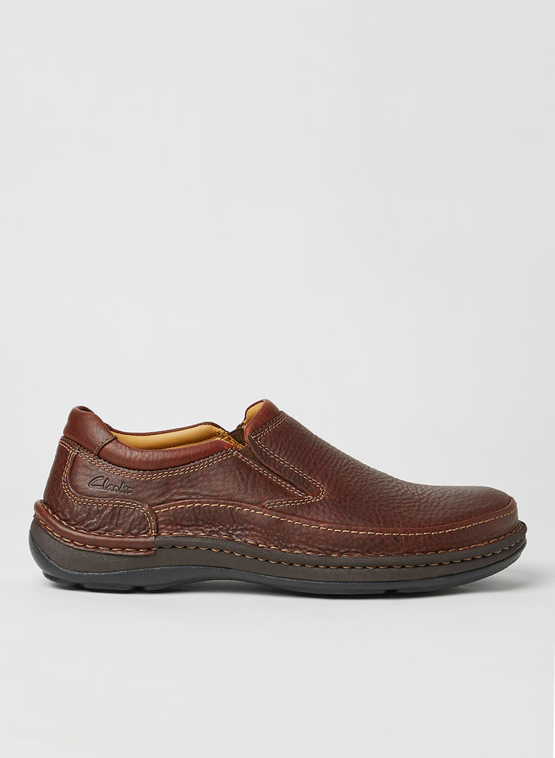 Nature Easy Leather Slip-On Shoes Brown