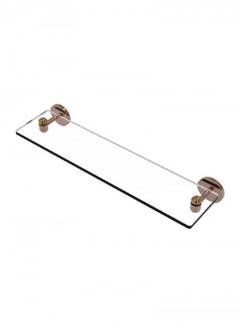 Tango Collection Vanity Beveled Edges Glass Shelf Clear/Gold 22inch