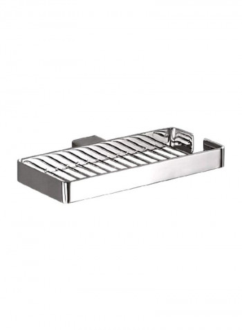Double Holder Soap Dish Silver 5.39x9.6x0.98inch