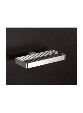 Double Holder Soap Dish Silver 5.39x9.6x0.98inch