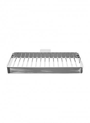 Double Holder Soap Dish Silver 5.39x9.6x0.98inch