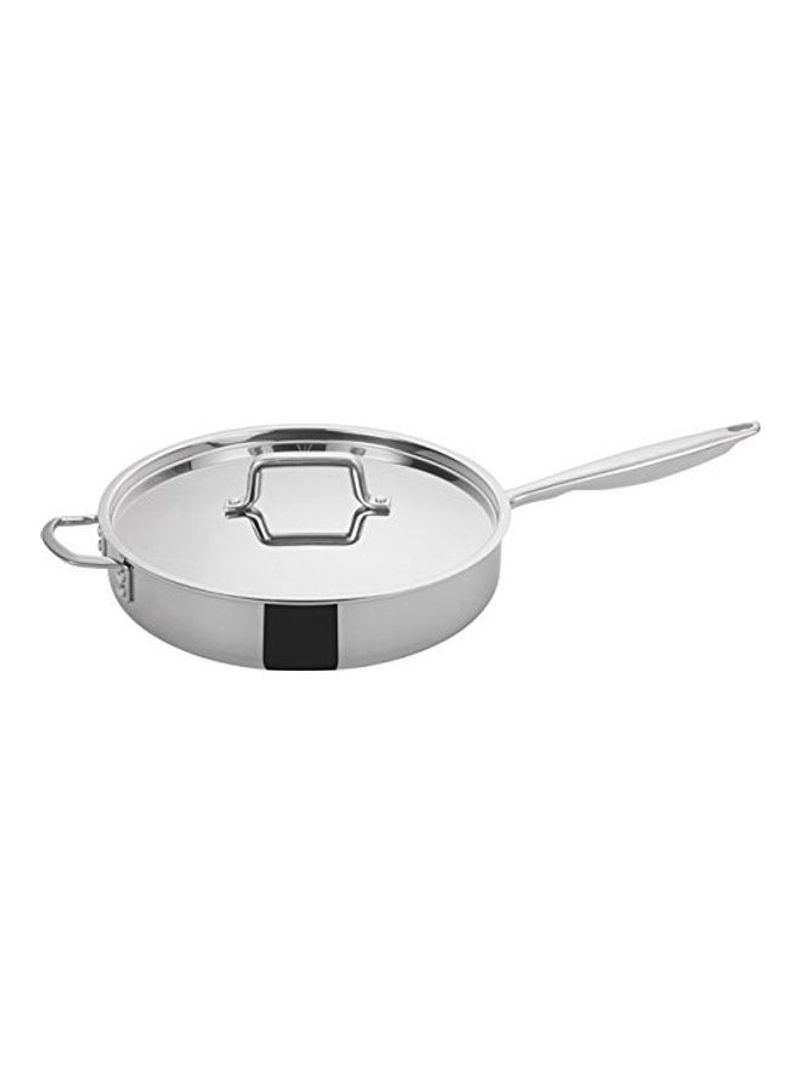 Tri-Ply Saute Pan With Lid Silver