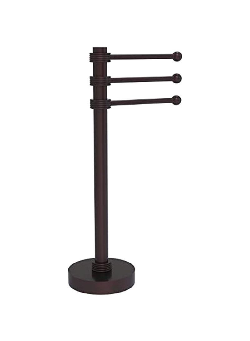 Vanity Top 3 Swing Arm Groovy Accents Towel Holder Brown 9x8x15inch