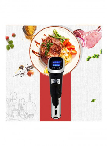 LED Digital Sous Vide Cooker Black/Silver 370x78millimeter