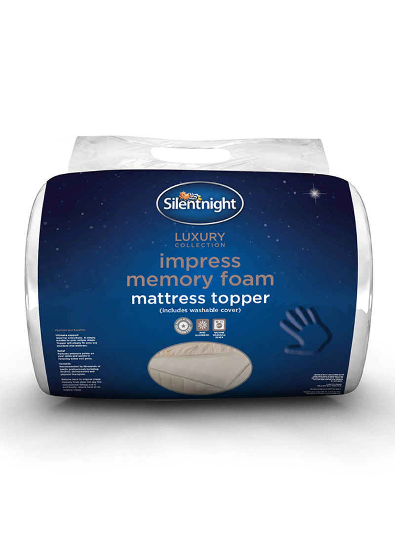 Memory Foam Mattress Topper Foam White 180x200x2.5centimeter